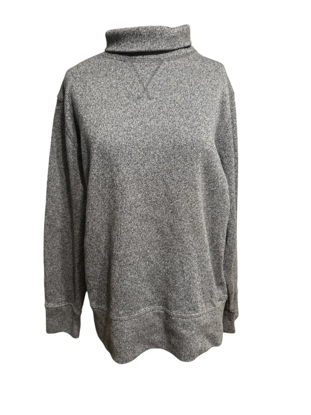 Banana Republic Marled Cotton Turtleneck Sweater Pullover Gray Size XL